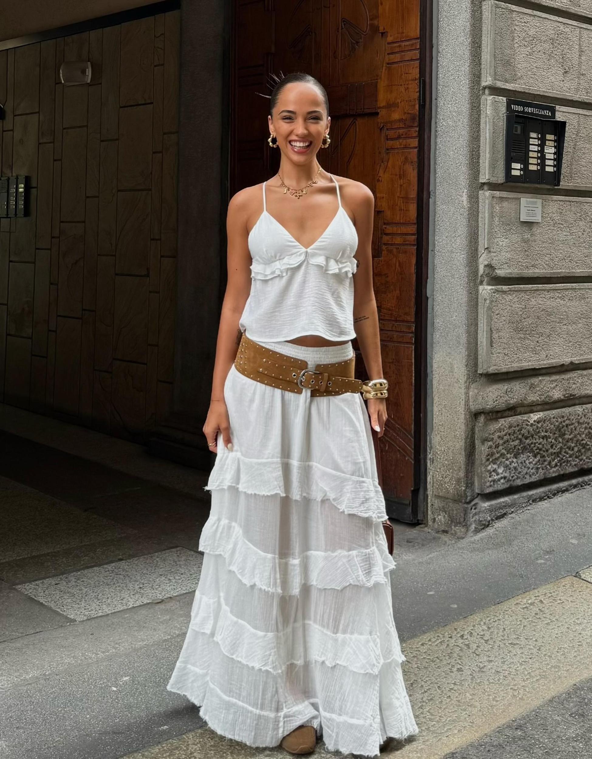 Maxi skirt with ruffles Product Image