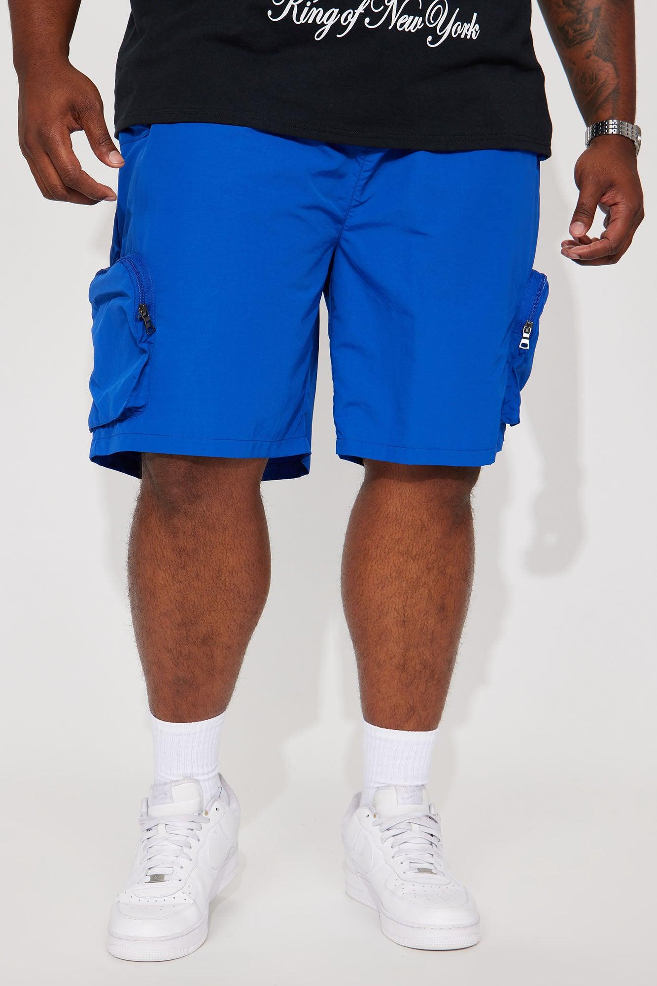 All This And That Nylon Cargo Shorts - Royal Product Image
