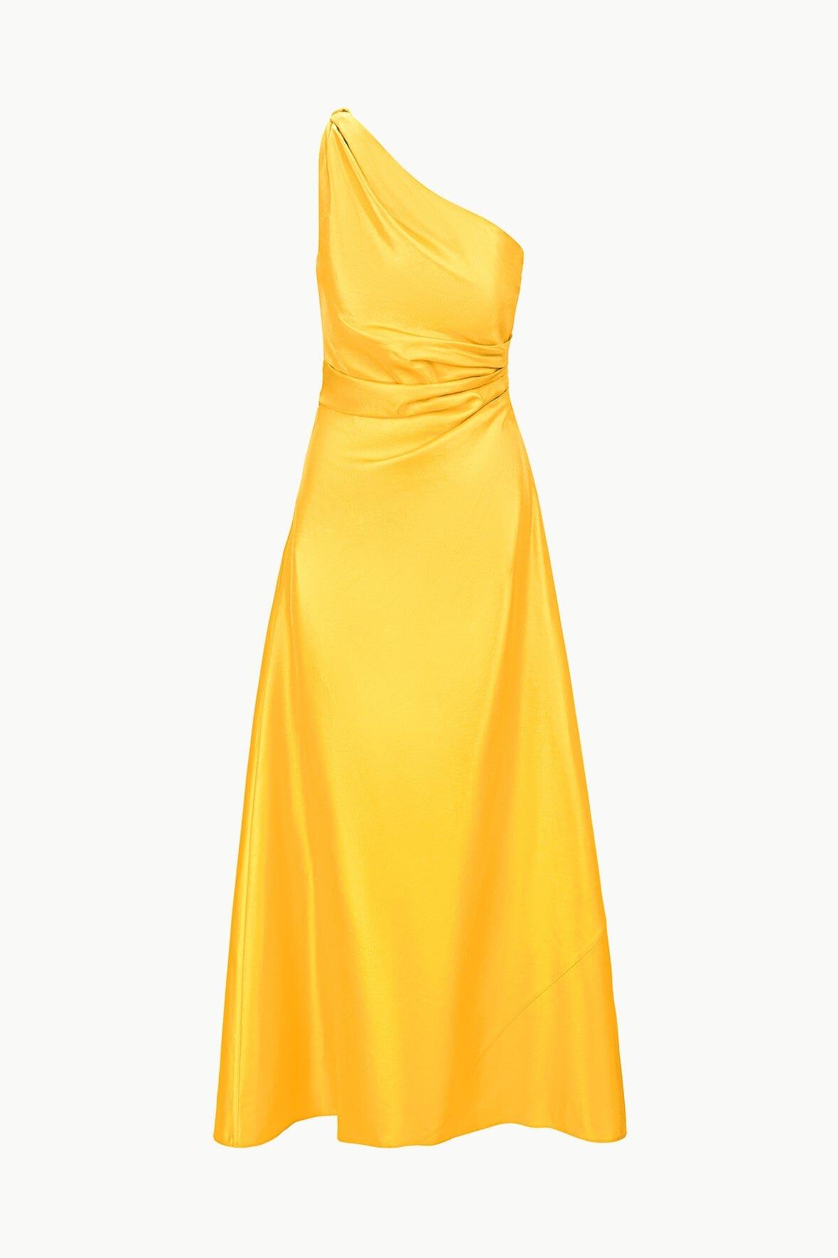 ESTE SILK DRESS | SUNSET GOLD Product Image