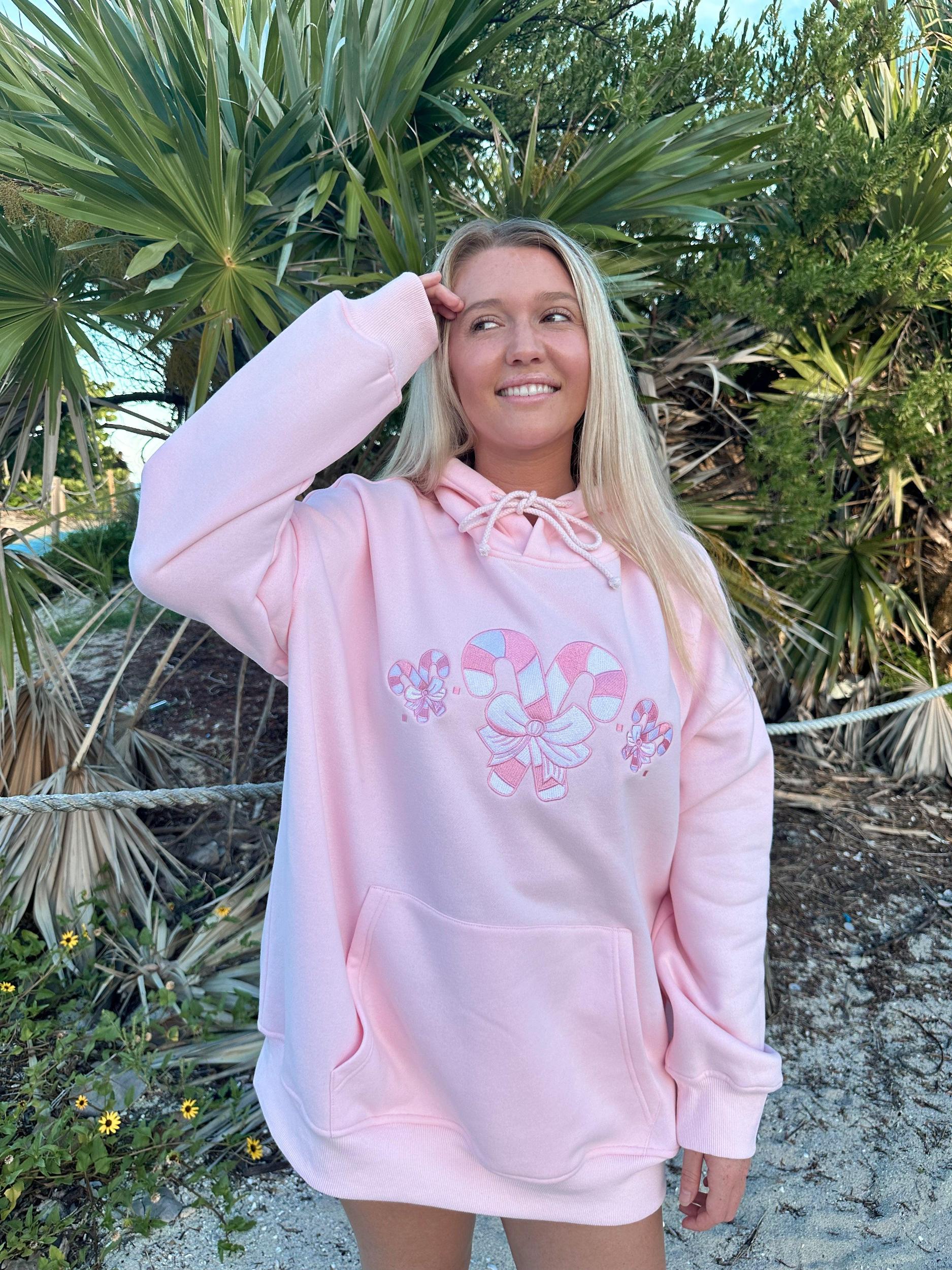 Light Pink Candy Cane Wonderland Hoodie Product Image