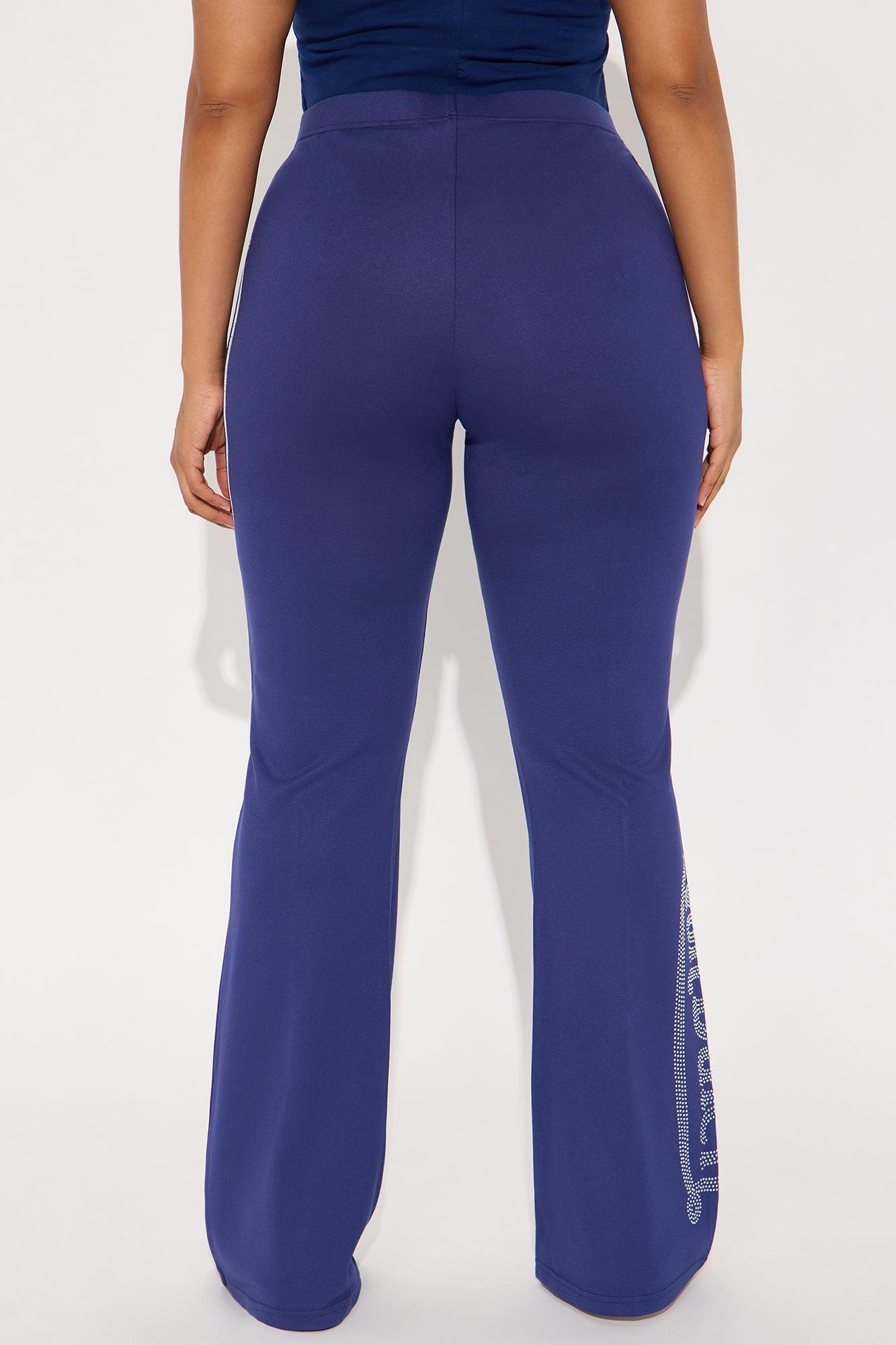 Von Dutch Rhinestone Washed Flared Pant - Navy/Red Product Image