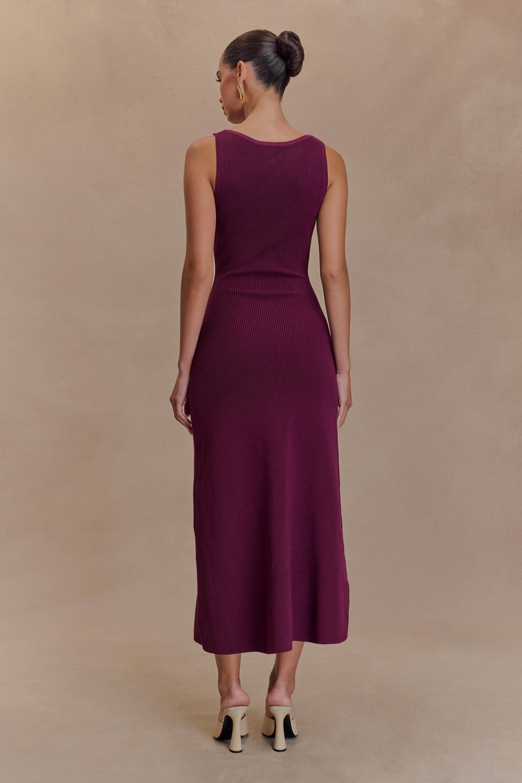 Sawyer Sleeveless Buttoned Maxi Dress - Plum Product Image