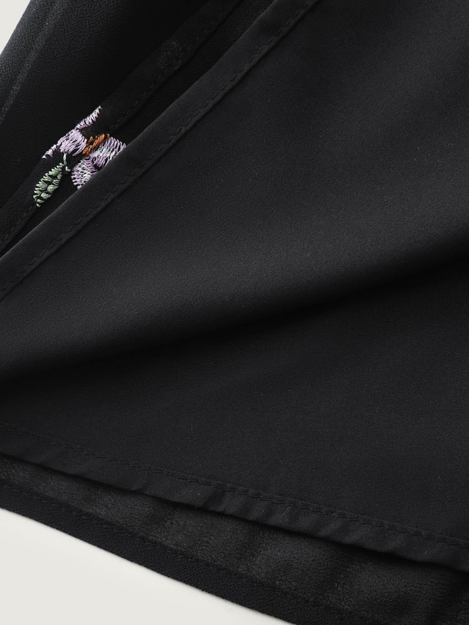 Floral Embroidered Shirred Waist Midi Dress Female Product Image