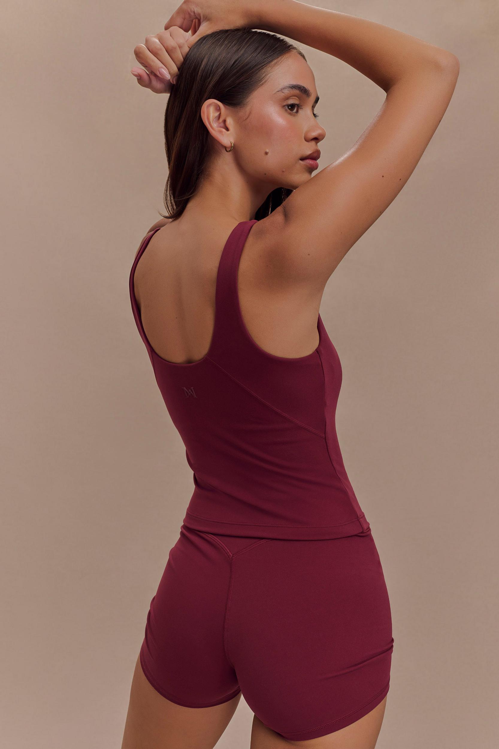 Alexandra Yoga Top - Burgundy Product Image