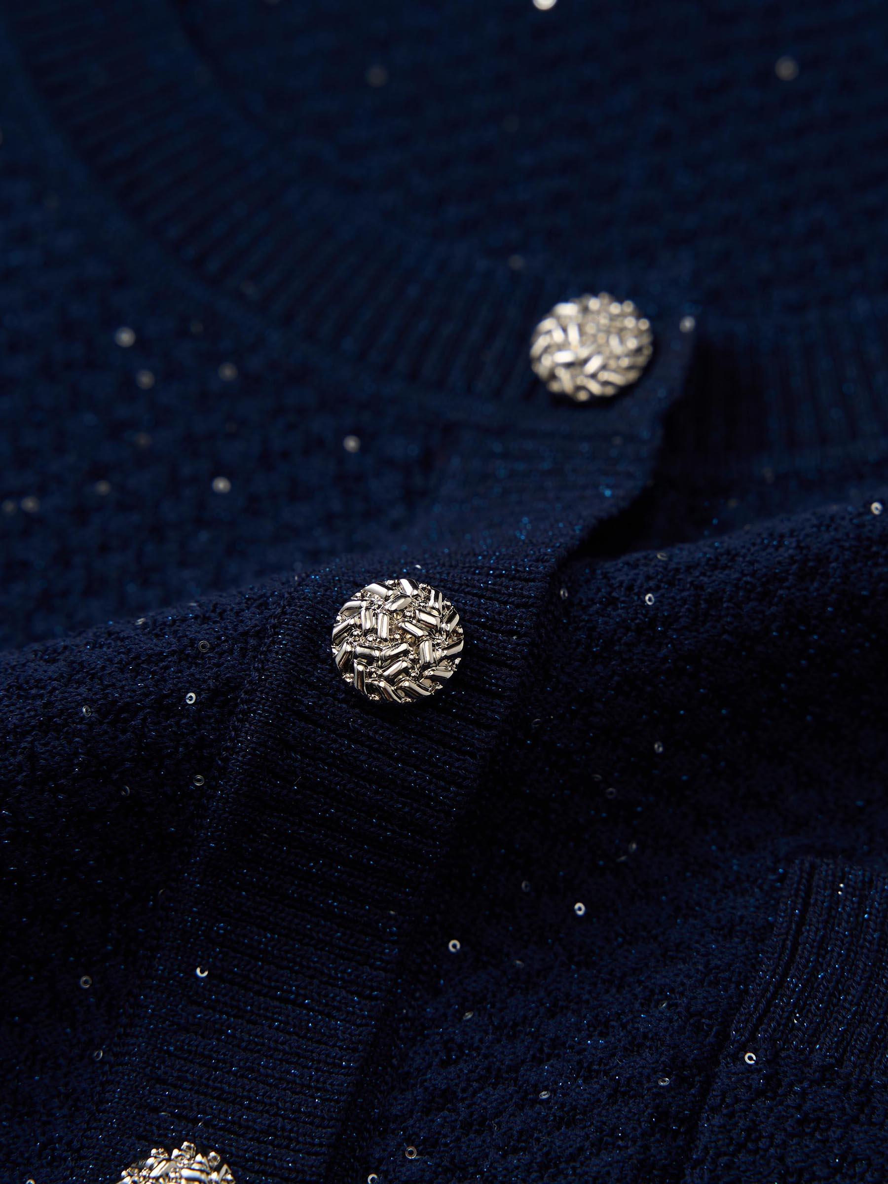 Lyocell Blend Sequins Women Cardigan Product Image