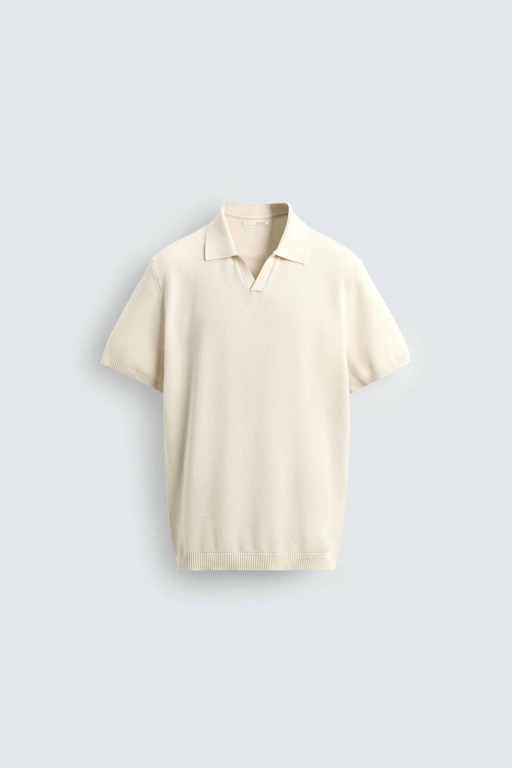 KNIT TEXTURED POLO SHIRT Product Image