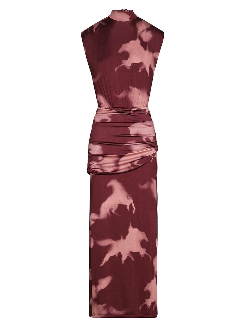 Womens Anouk Running Horses Stretch Satin Ankle Dress Product Image