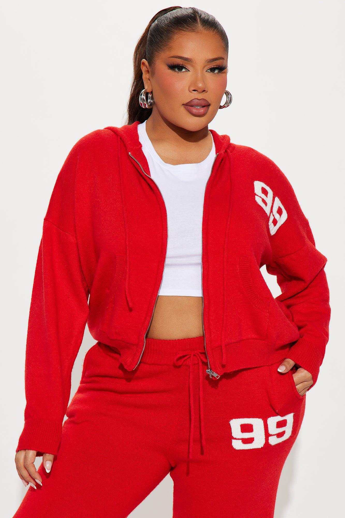 99 Problems Sweater Pant Set - Red Product Image