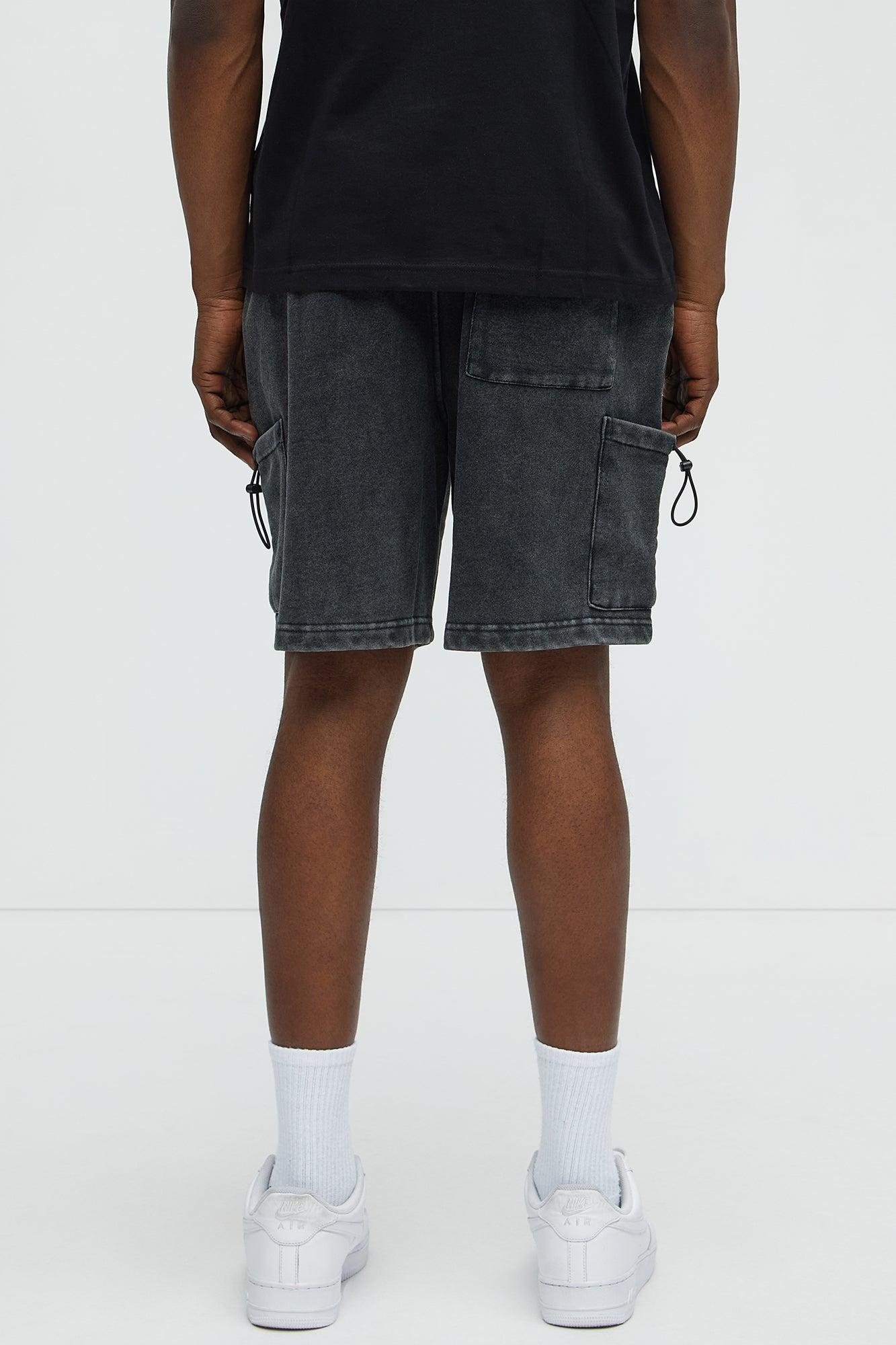 Tyson Faded Cargo Relaxed Shorts - Black Wash Product Image