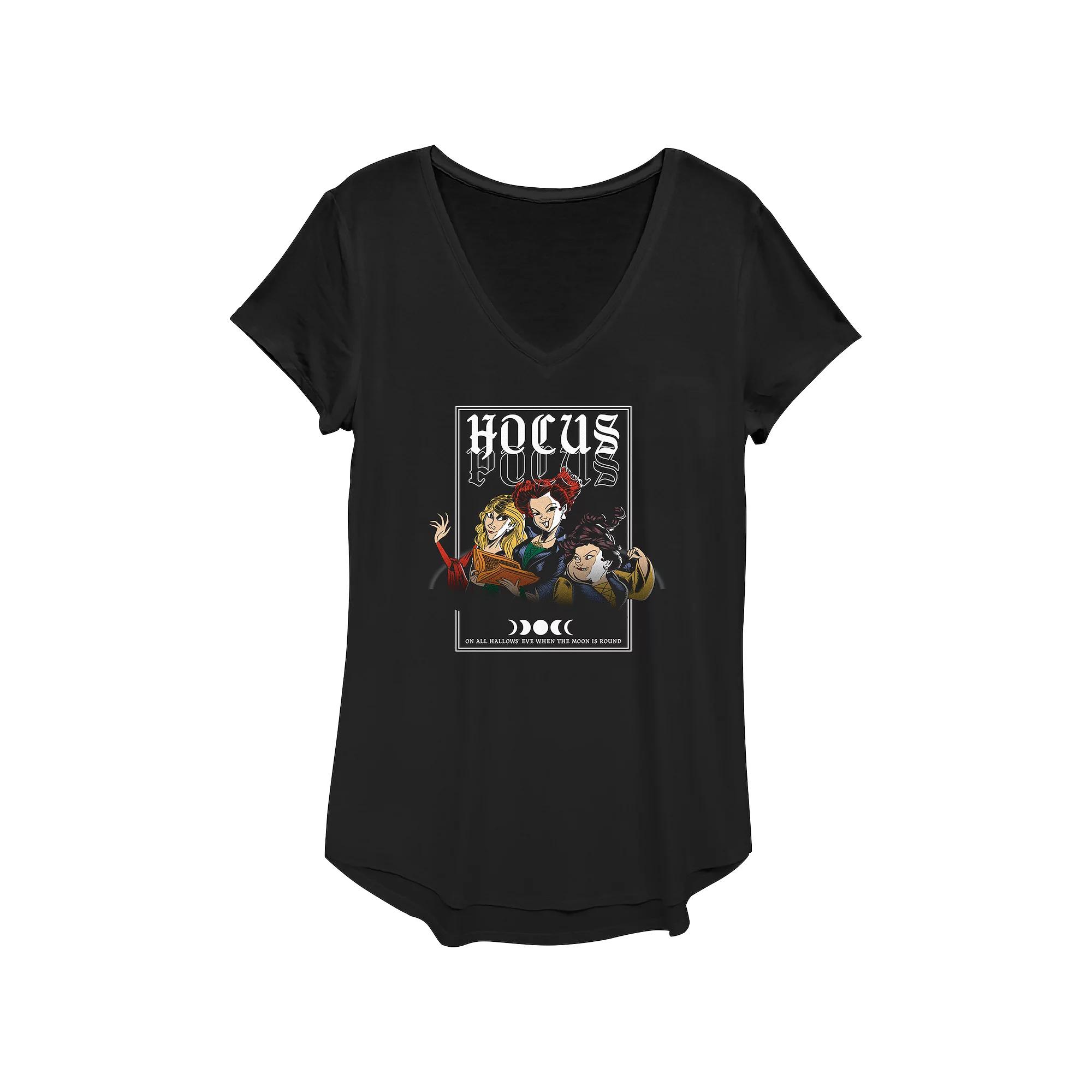 Women's Disney Hocus Pocus Sanderson Sisters Round Moon Box Graphic Tee, Girl's,  Product Image