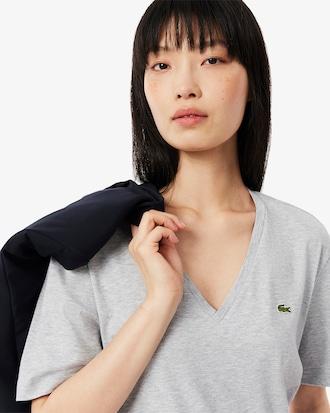 Relaxed Fit Soft Cotton V Neck T-shirt Product Image