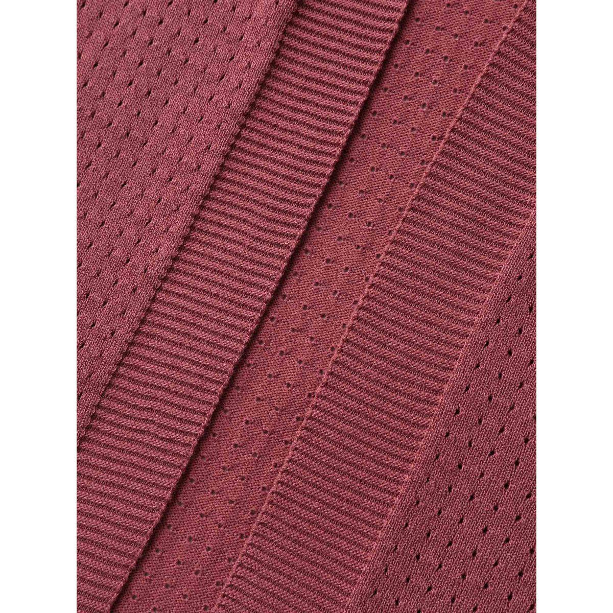 Plus Size Textured Hollow Front-Open Knit Cardigan Rust Women Leisure Loose Long Sleeve Casual Cardigans BloomChic 18-20/2X Product Image