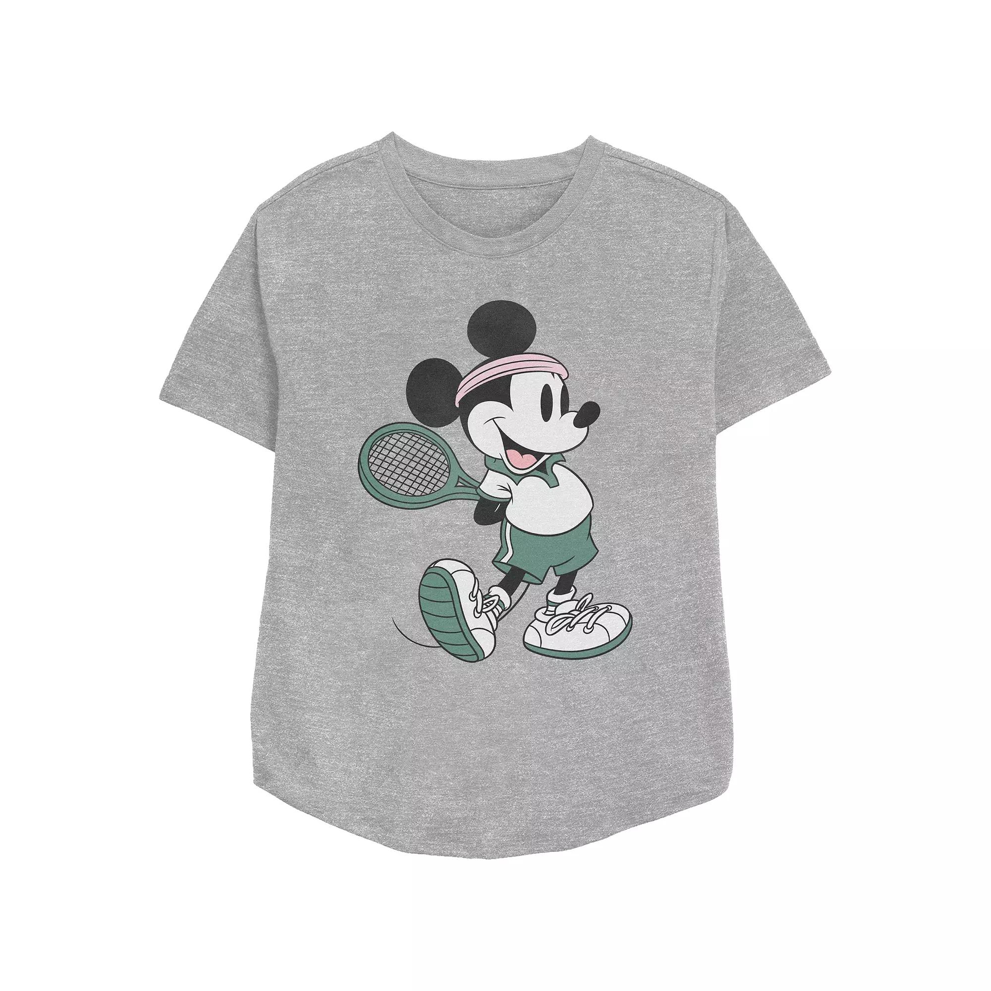 Disney's Mickey Mouse Vintage Tennis Player Women's Relaxed Fit Graphic Tee,  Product Image