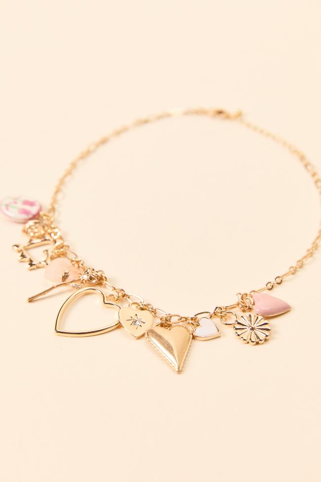 Hannah Gold Heart Charm Necklace Product Image