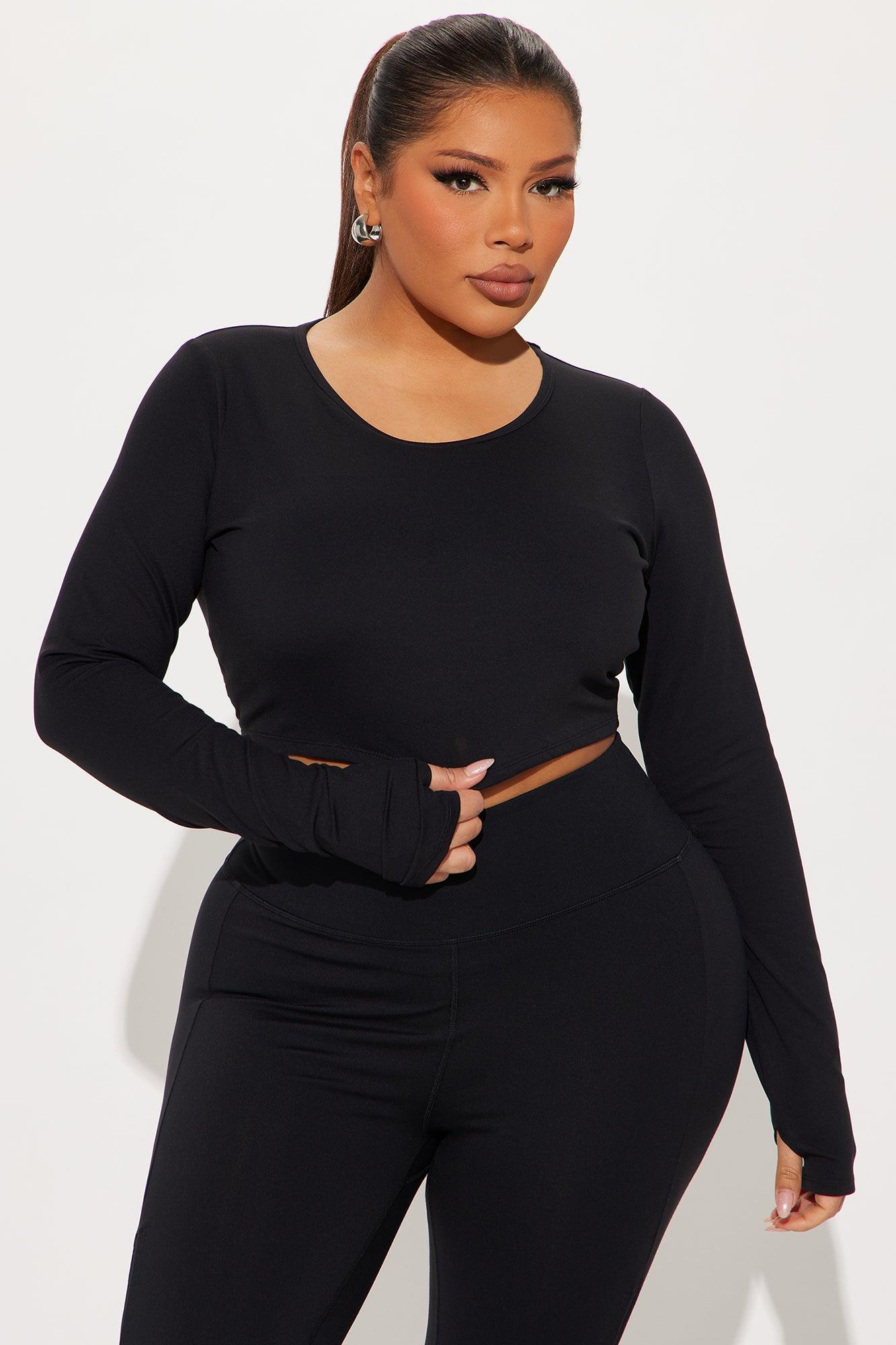 Across Your Core Super Soft Active Top - Black Product Image