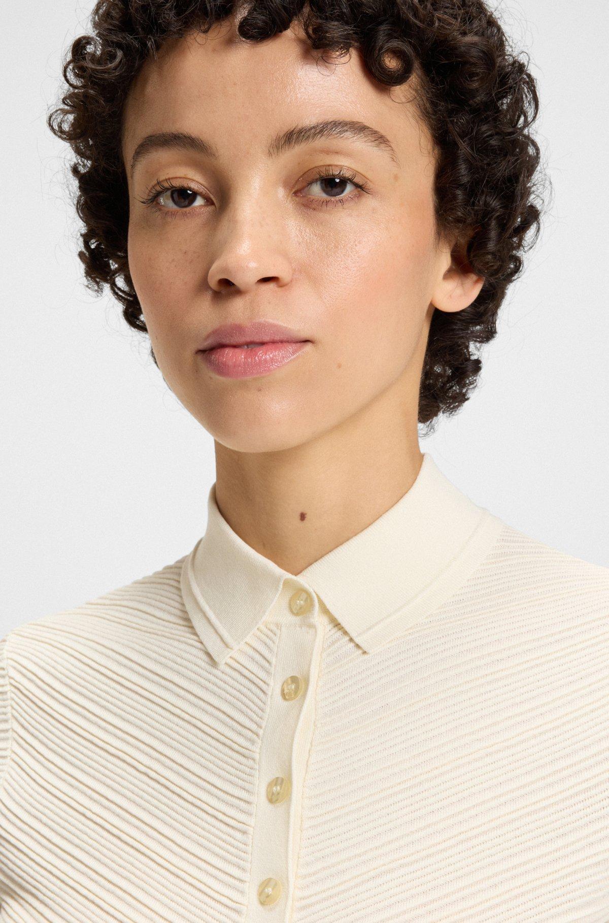 Structured sweater with polo collar Product Image