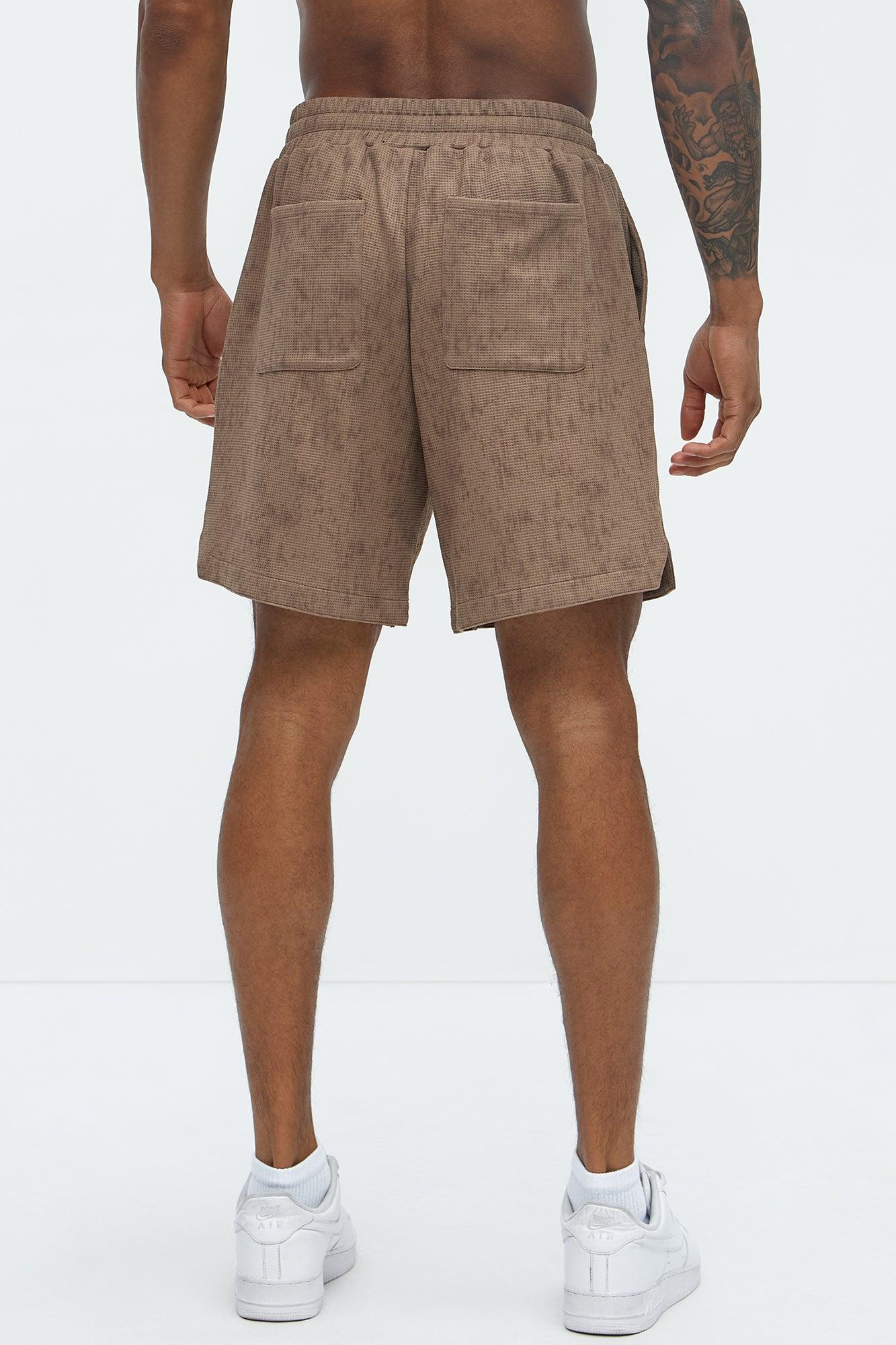 Kerwin Waffle Texture Shorts - Brown Product Image