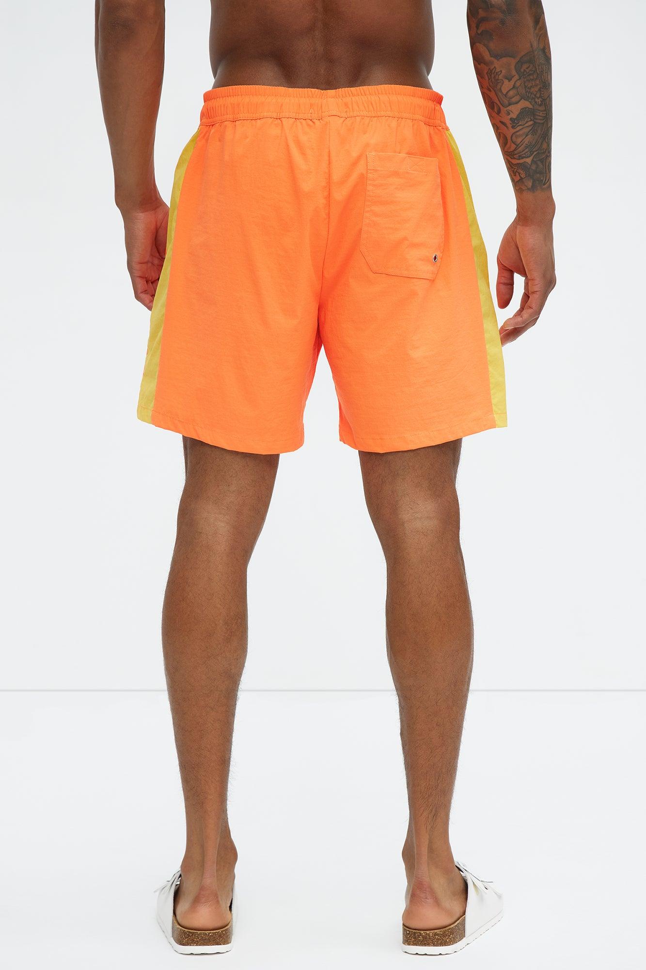 Contrast On The Side Swim Classic Trunk - Orange/combo Product Image