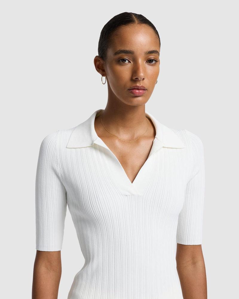 Ribbed Henley Sweater Product Image