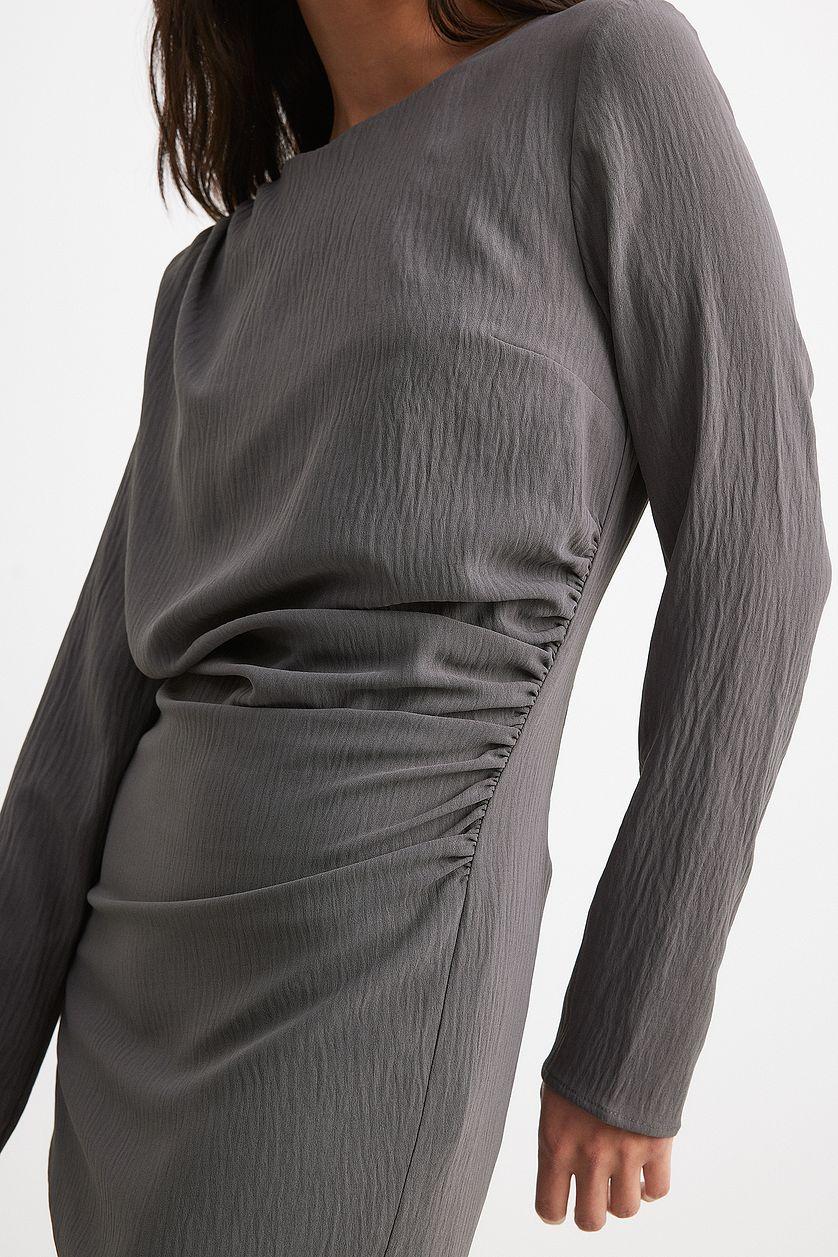 Marked Waist Gathered Mini Dress Product Image