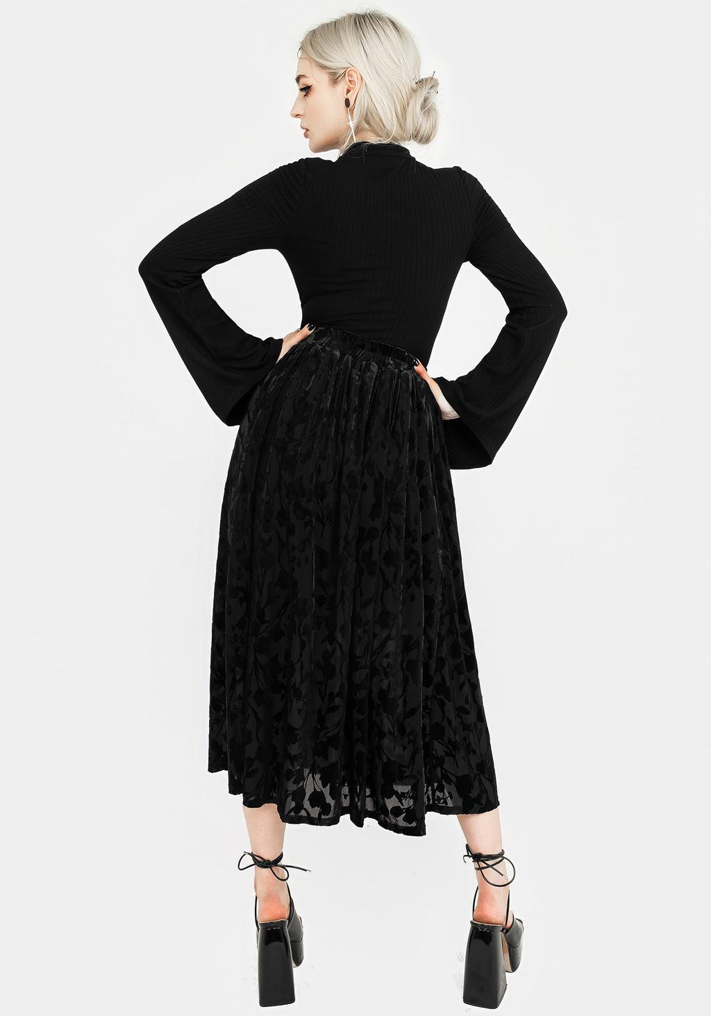 Ava Devoré Mesh Midi Skirt Product Image
