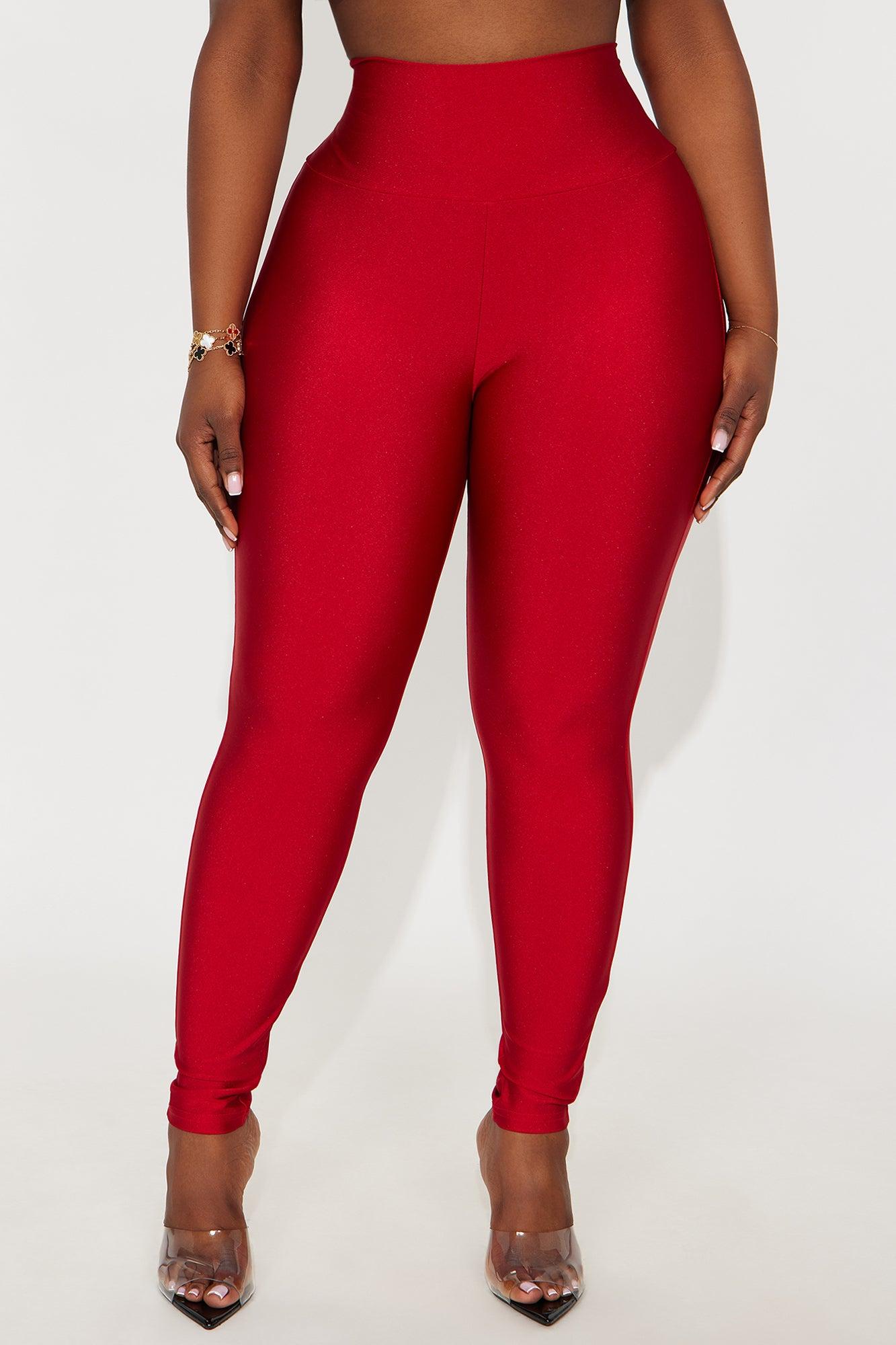 Brianne High Rise Leggings - Red Female Product Image
