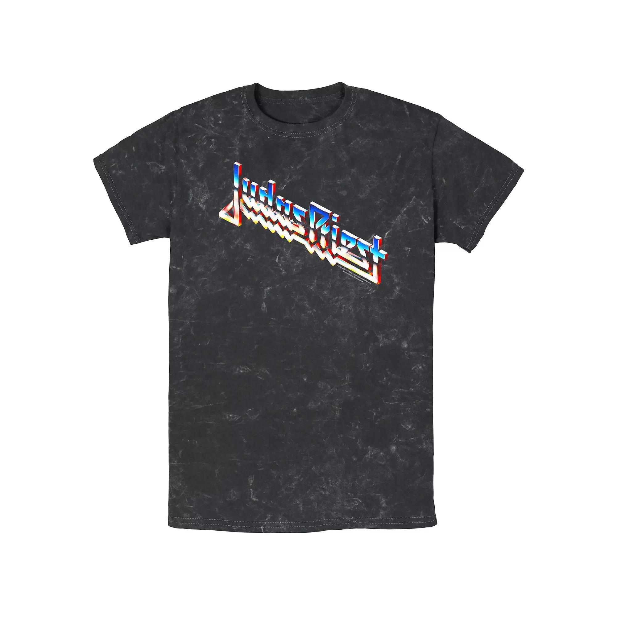 Men's Judas Priest Logo Mineral Wash Graphic Tee,  Product Image