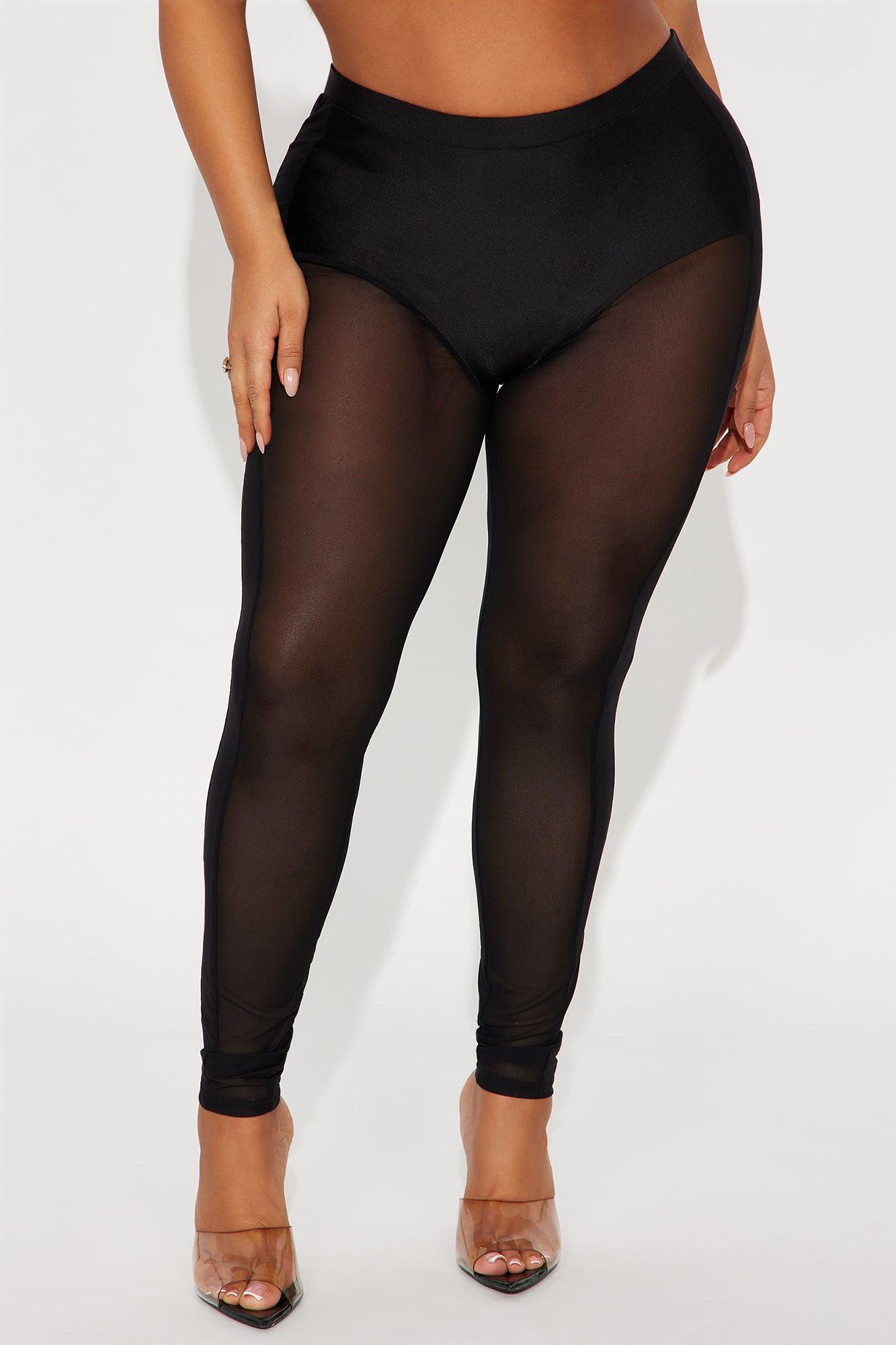 Into The Night High Rise Mesh Legging - Black Female Product Image