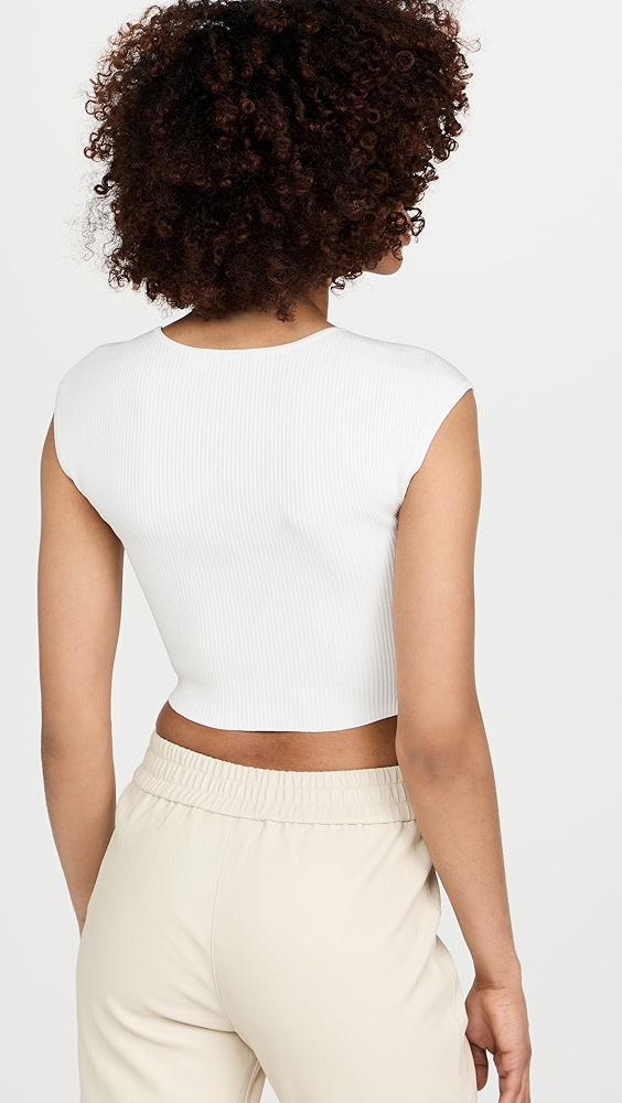 SIMKHAI Abia Compact Rib Cropped Tee | Shopbop Product Image