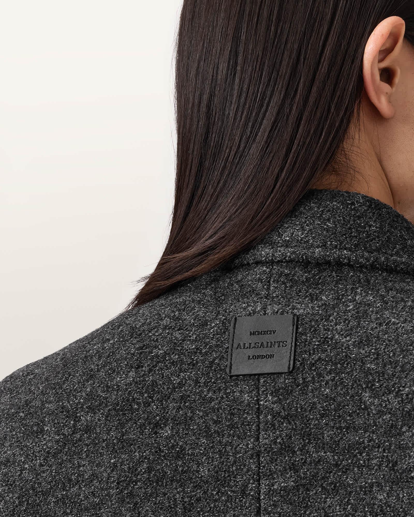 Celeste Cropped Wool Jacket Charcoal Grey | ALLSAINTS US Product Image