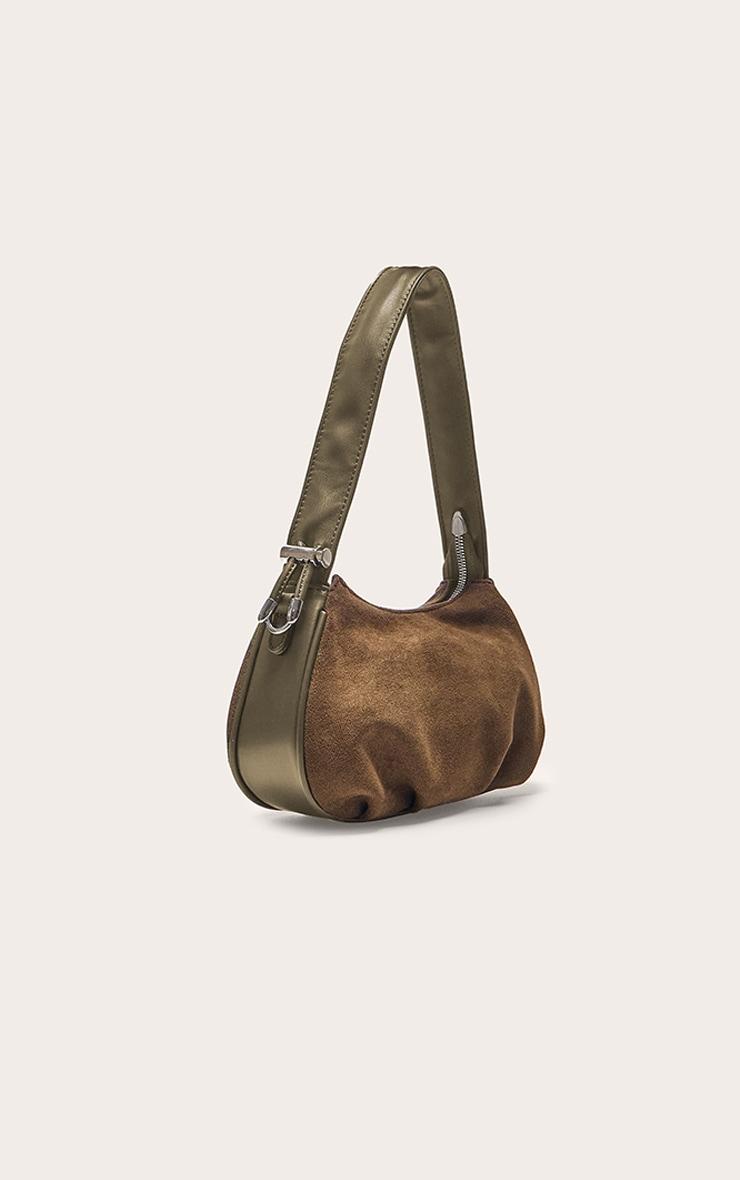 Olive Faux Suede Mini Shoulder Bag Product Image