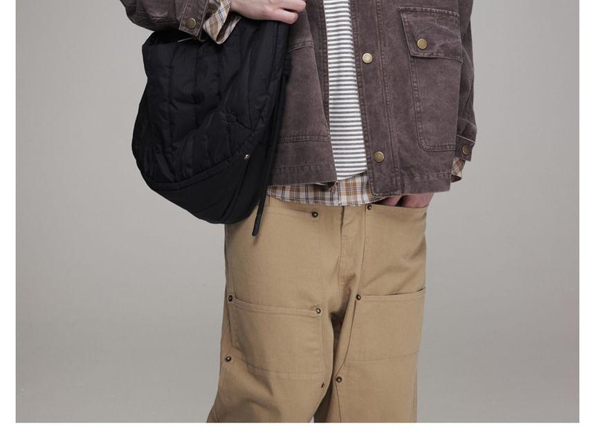 Washed Stand-Collar Loose Jacket Product Image