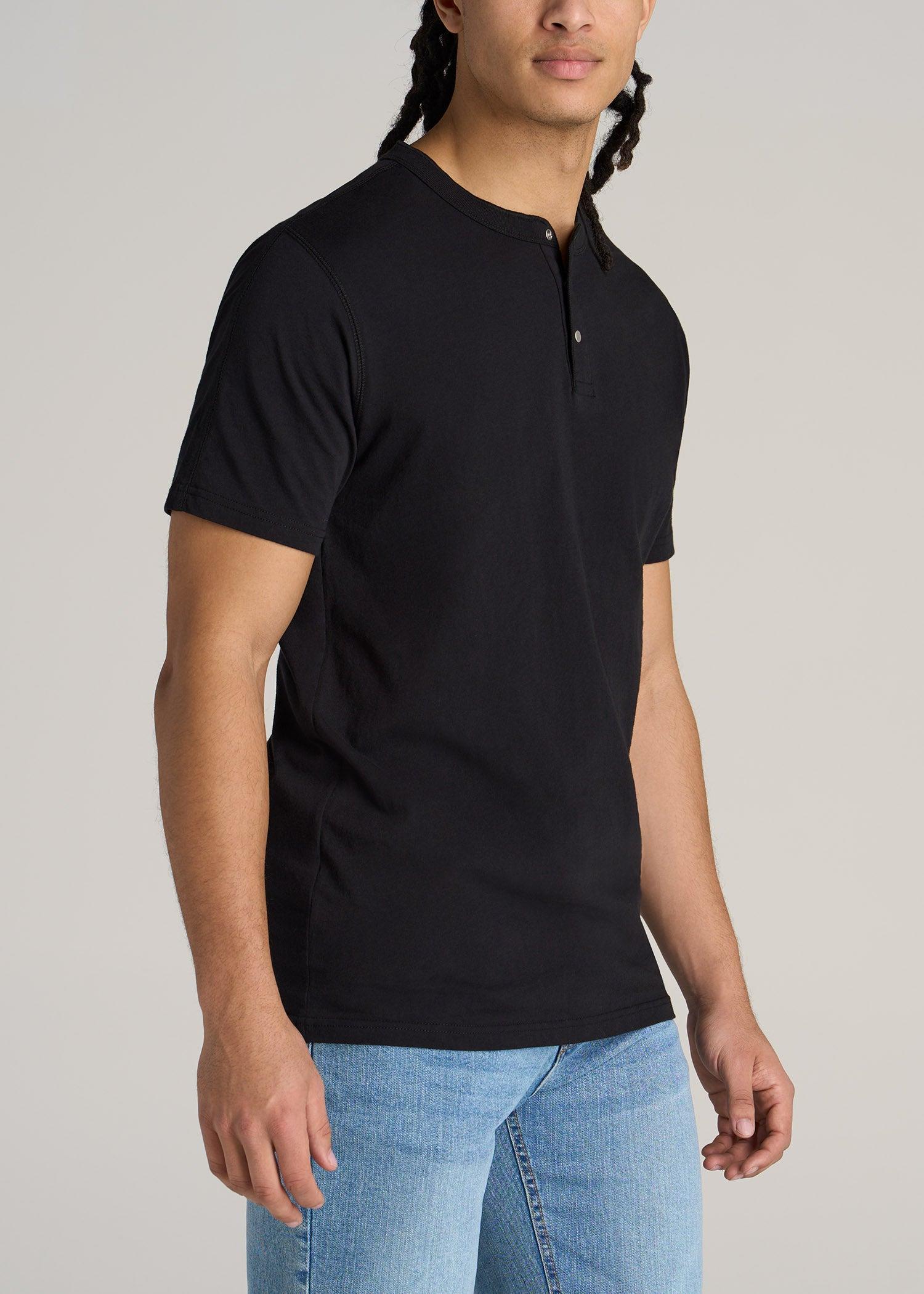 LJ&S REGULAR-FIT Jersey Henley Tee for Tall Men in Vintage Midnight Navy Male Product Image