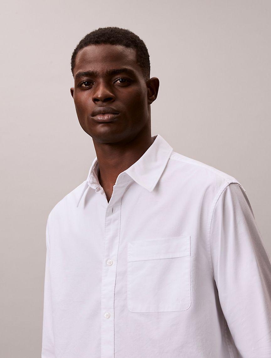 Cropped Relaxed Button-Down Shirt Product Image