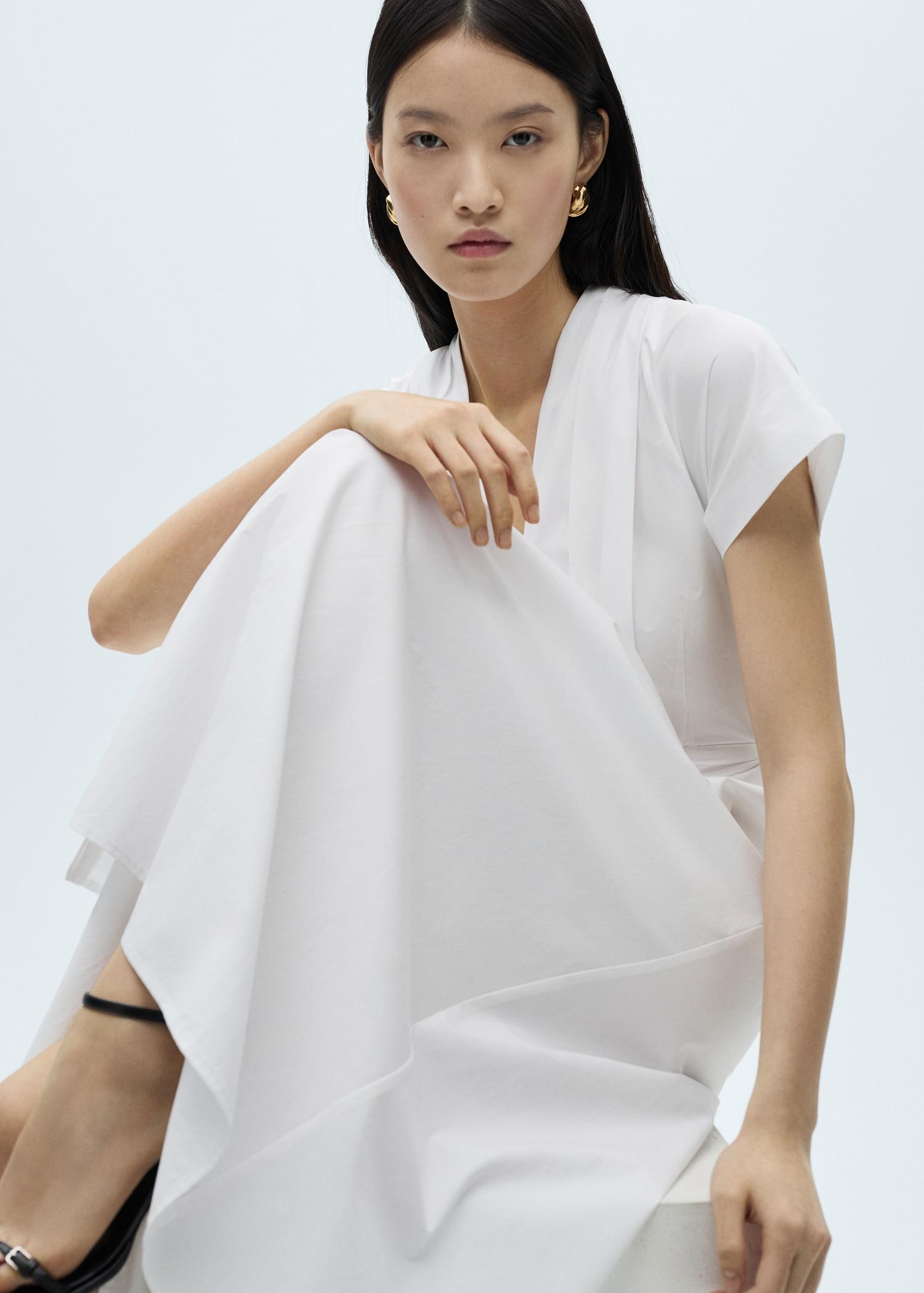 Bow pleats dress - Women | MANGO USA Product Image