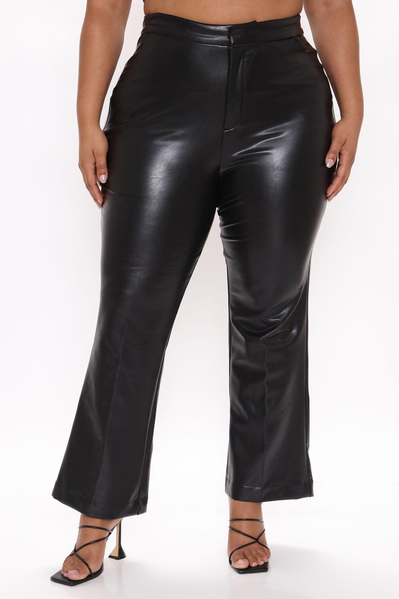 Julia Faux Leather Trouser Pant - Black Product Image
