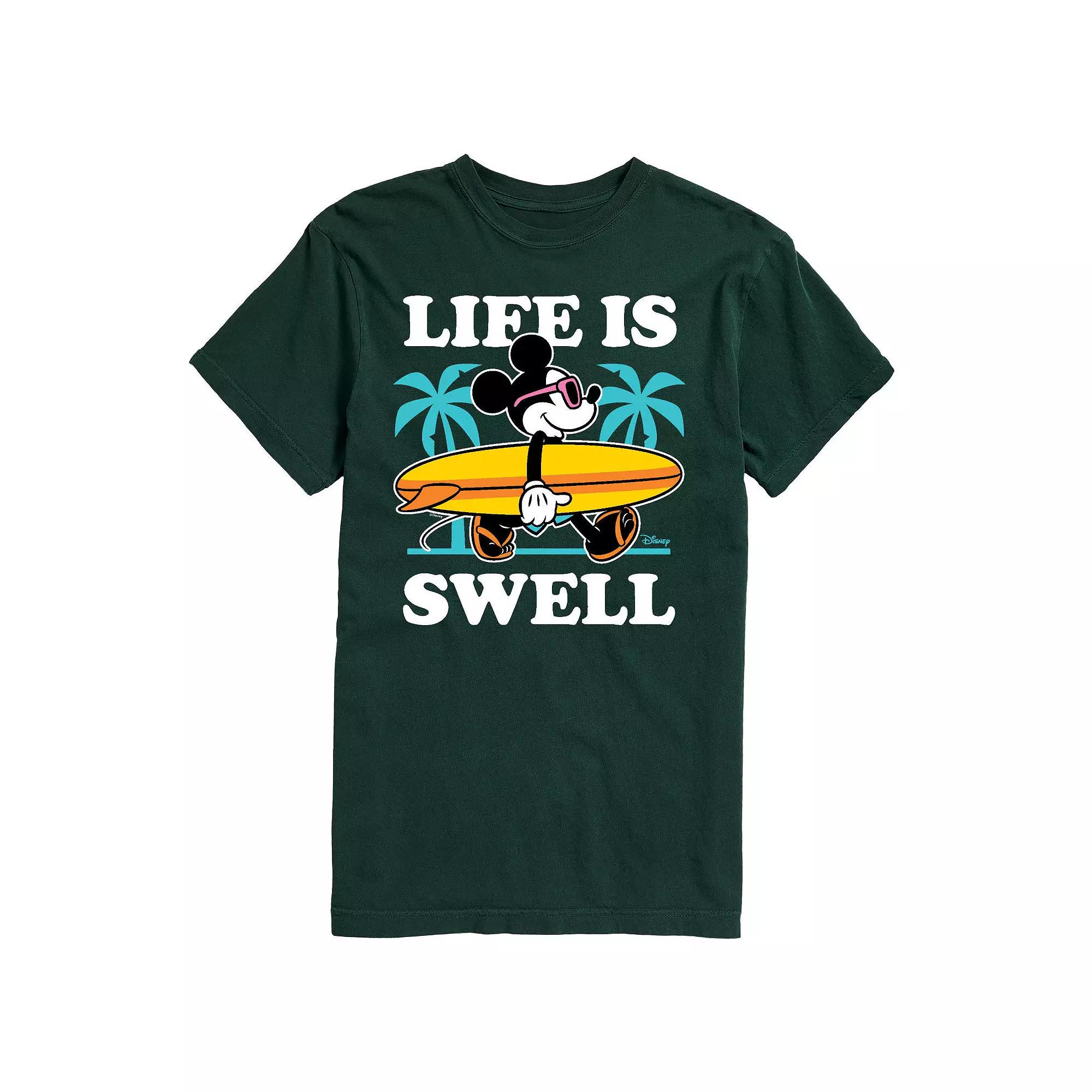 Disney's Mickey Mouse Men's Palm Trees "Life Is Swell" Graphic Tee,  Product Image