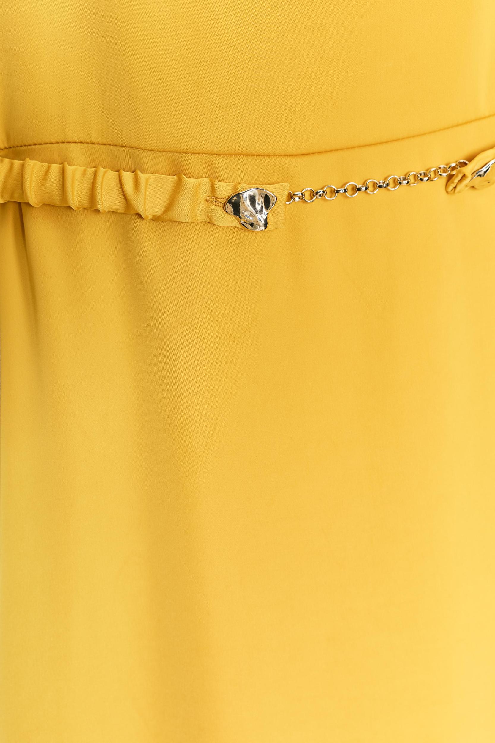 BELTED SATIN EFFECT MIDI DRESS Product Image