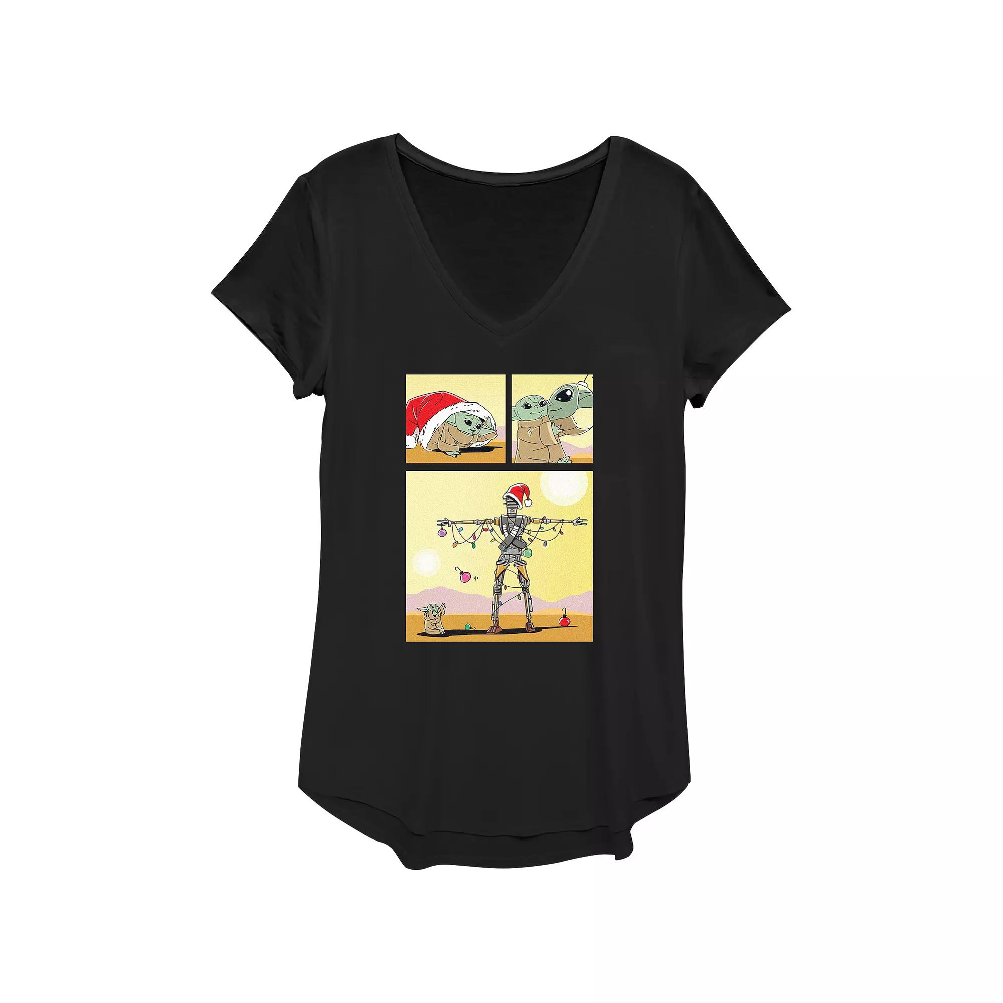 Women's Star Wars The Mandalorian The Child Christmas Robot Graphic Tee,  Product Image