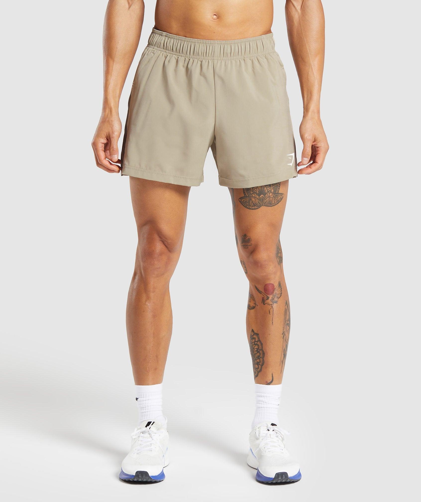 Gymshark Sport 5" Shorts - Sand Brown/Camo Brown Male Product Image