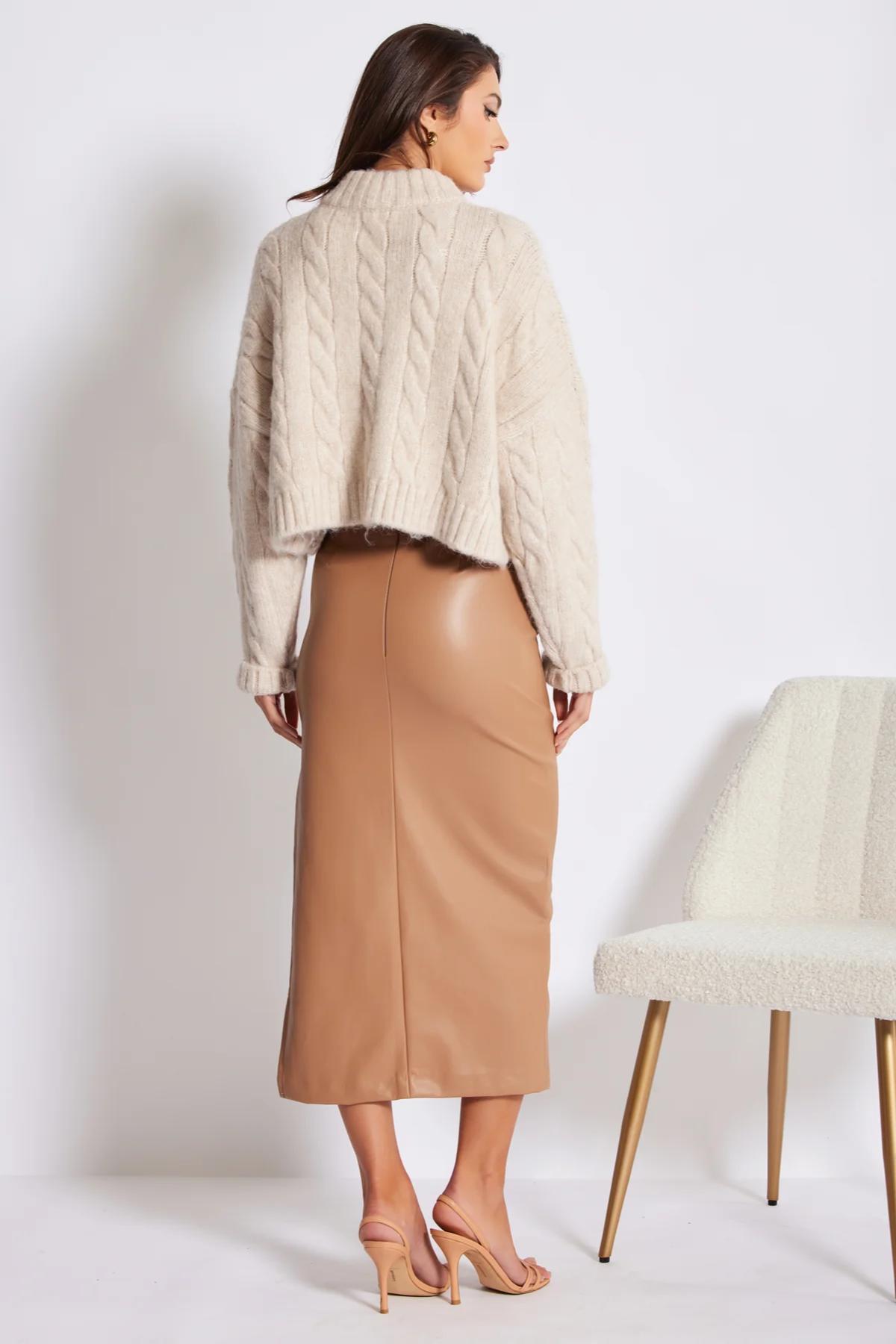 Colette Side Ruched Midi Skirt Product Image