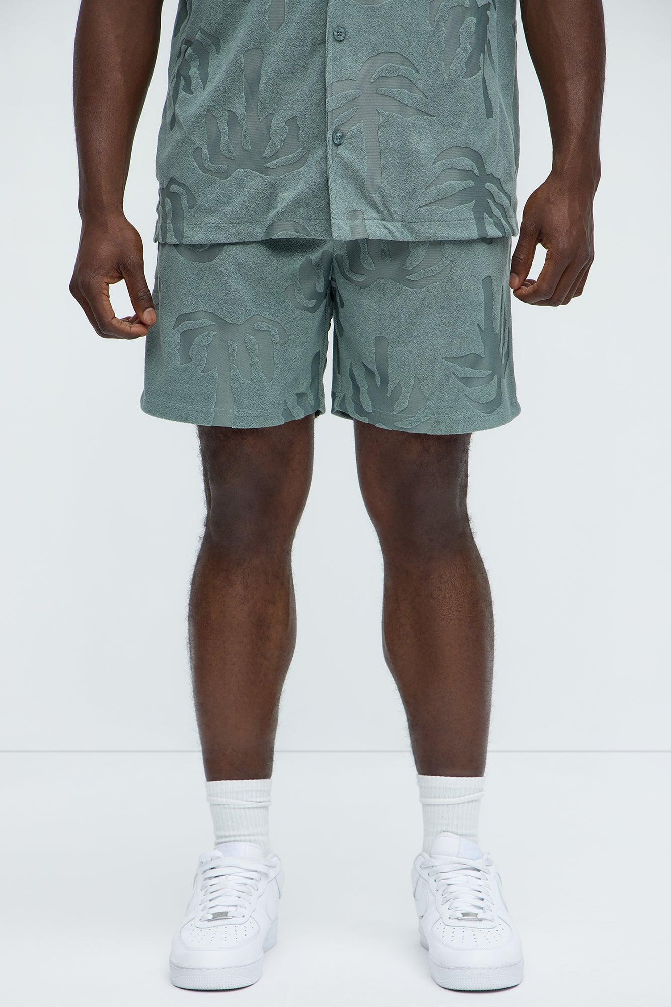 Tropical Trees Relaxed Shorts - Sage Product Image