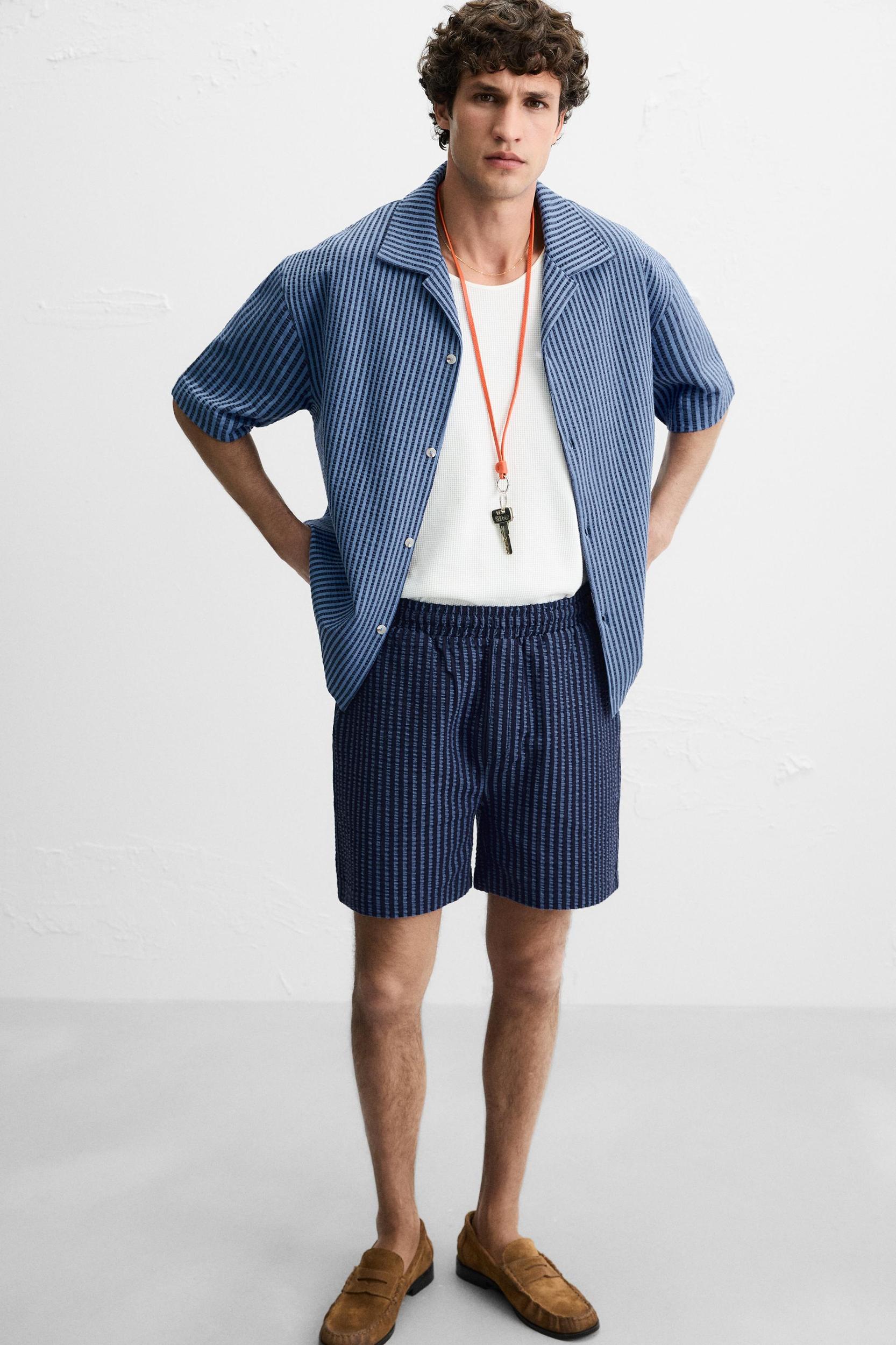 RELAXED FIT SEERSUCKER SHORTS Product Image