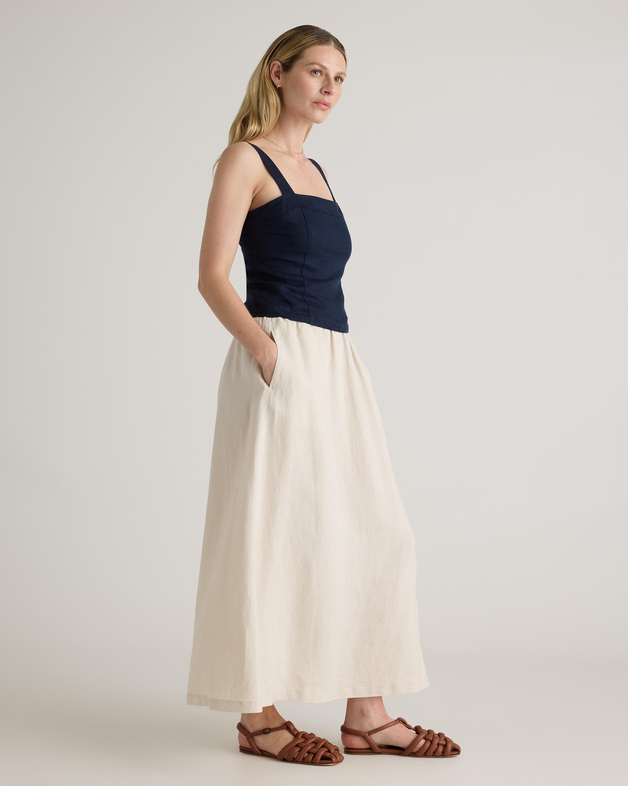Quince | Women's 100% European Linen Fitted Tank Top Product Image