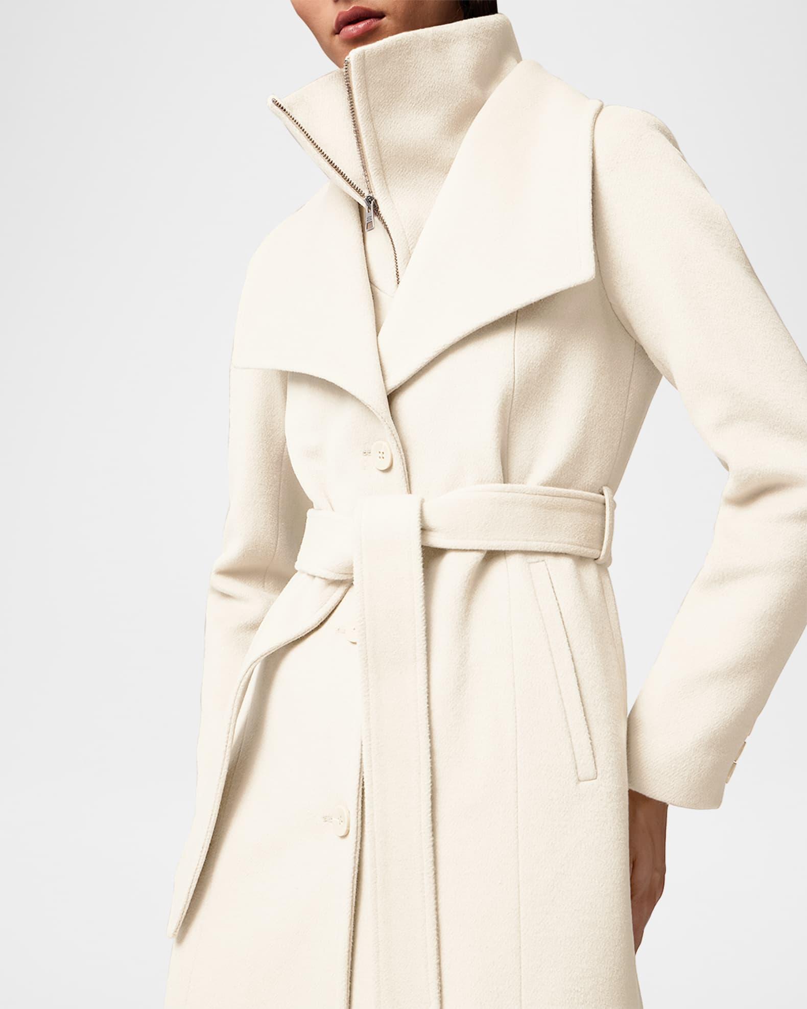 Ilana-U Belted Wool-Blend Coat with Bib Product Image