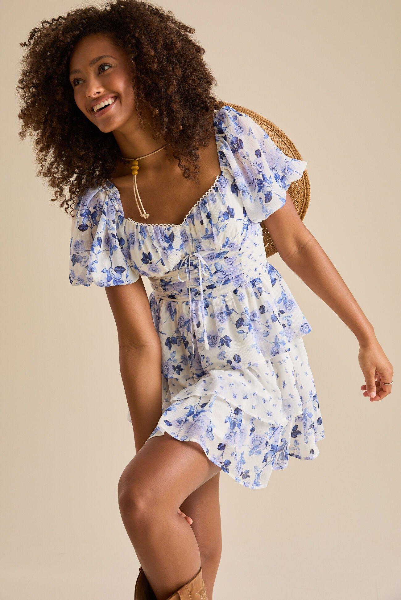 Mia Tiered Floral Mini Dress Product Image
