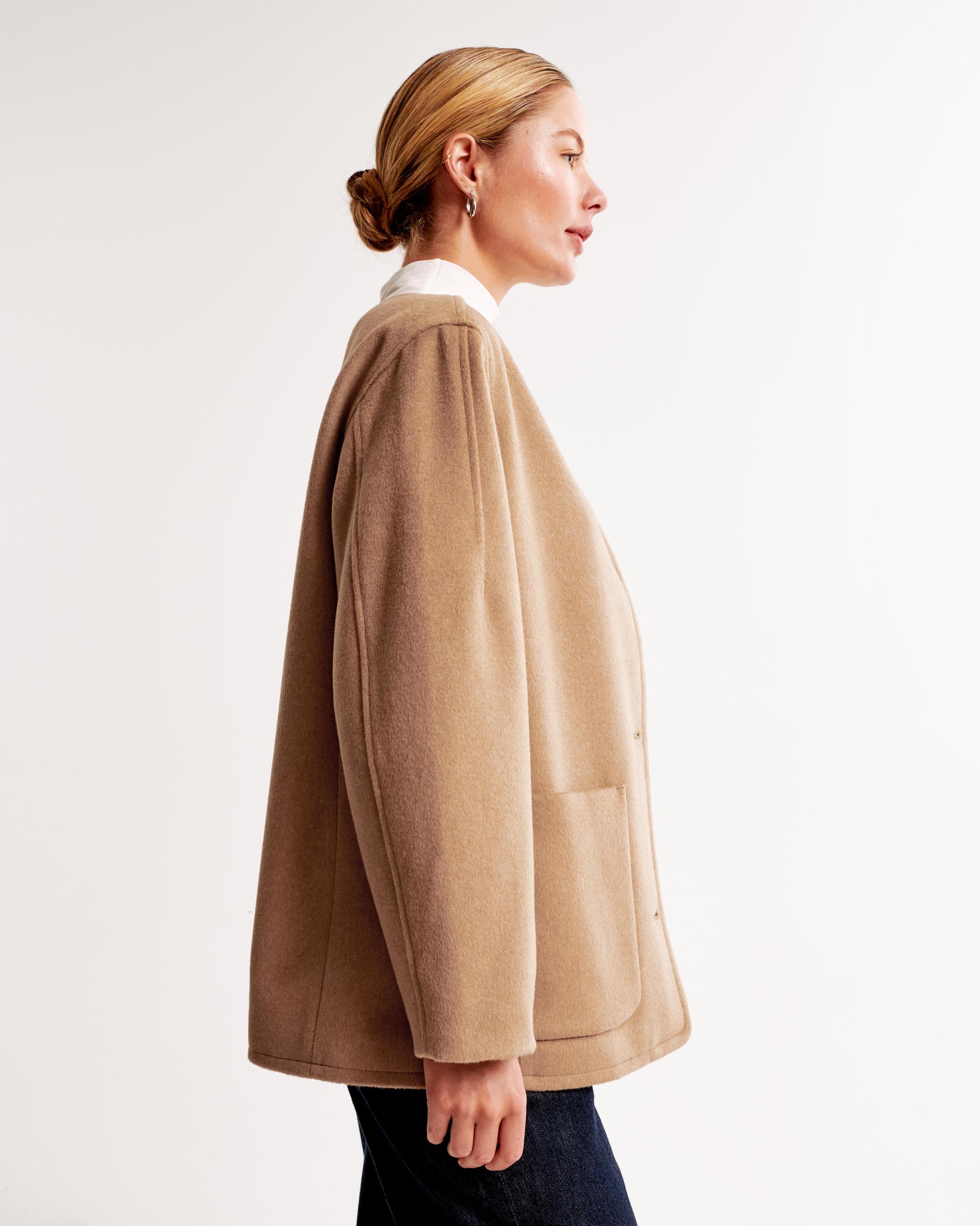 Removable Scarf Wool-Blend Coat Product Image