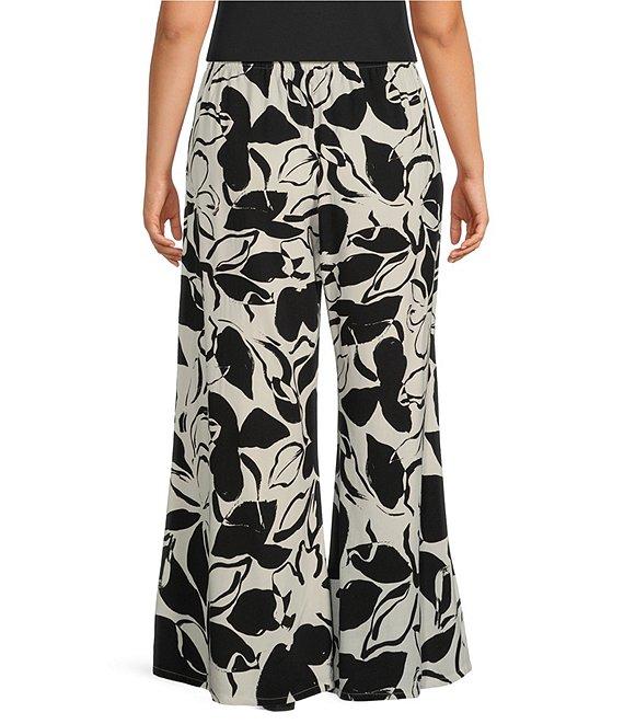 Bryn Walker Plus Size Osca Flower Petal Print Wide Leg Pull-On Pants Product Image