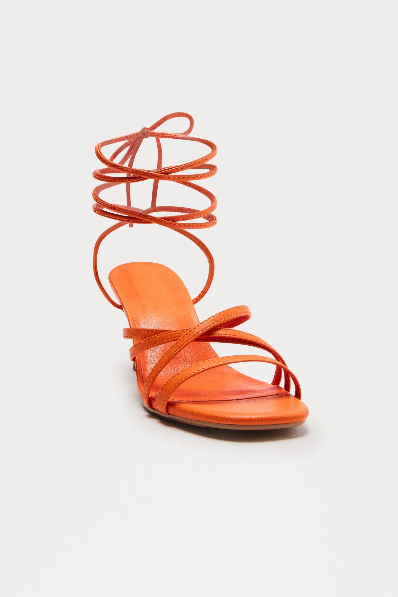 Fallon Wrap Up Heels - Orange Female Product Image