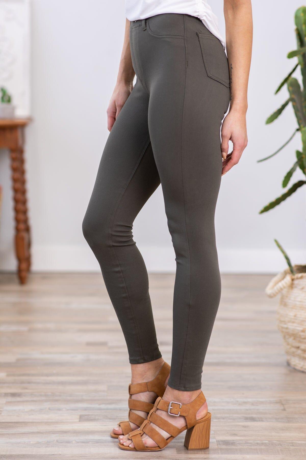 Rewash Army Green Stretch Jeggings Product Image